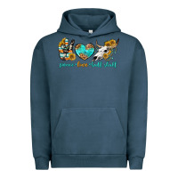 Pigment Midnight Navy peace love bull skull bbs Urban Hoodie - BundleAndBundleShop