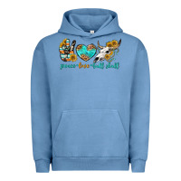 Pigment Pebble Blue peace love bull skull bbs Urban Hoodie - BundleAndBundleShop