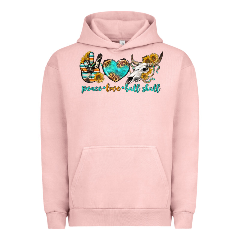 Peace Love Bull Skull Bbs Urban Hoodie by BundleAndBundleShop | Teevron