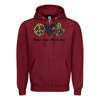 Burgundy mardi gras love peace Zipper Hoodie - Bettercallsaul