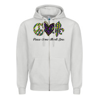 Dove Grey mardi gras love peace Zipper Hoodie - Bettercallsaul