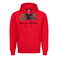Red mardi gras love peace Zipper Hoodie - Bettercallsaul