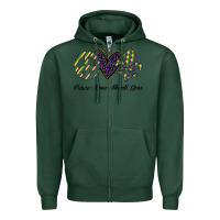 Sports Green mardi gras love peace Zipper Hoodie - Bettercallsaul