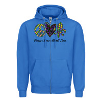 True Royal mardi gras love peace Zipper Hoodie - Bettercallsaul