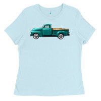Baby Blue western truck left side view Ladies Tee - FaDigitalArtStudio