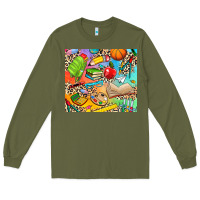 Army Green school elements Long Sleeve Tee - NancyCooperArtShop