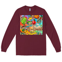 Burgundy school elements Long Sleeve Tee - NancyCooperArtShop