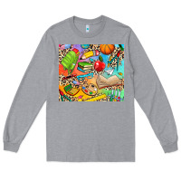 Heather Grey school elements Long Sleeve Tee - NancyCooperArtShop