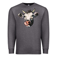 Charcoal Heather Cow Premium Sweatshirt - HowdyJamesFarm
