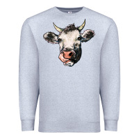 Heather Grey Cow Premium Sweatshirt - HowdyJamesFarm