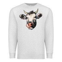 Oatmeal Heather Cow Premium Sweatshirt - HowdyJamesFarm