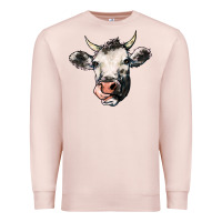 Pale Pink Cow Premium Sweatshirt - HowdyJamesFarm