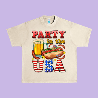 Party In The Usa Urban Heavy Tee Designed By Adodesignshop