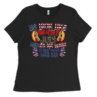 Black you look like the 4th of july makes me want a hot dog weal bad Ladies Tee - CowhideDigitalArt