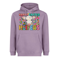 Lavender Happy Easter Heifers Easter Day Heavyweight Hoodie - HowdyJamesFarm