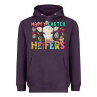 Plum Happy Easter Heifers Easter Day Heavyweight Hoodie - HowdyJamesFarm