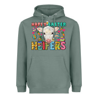 Sage Happy Easter Heifers Easter Day Heavyweight Hoodie - HowdyJamesFarm