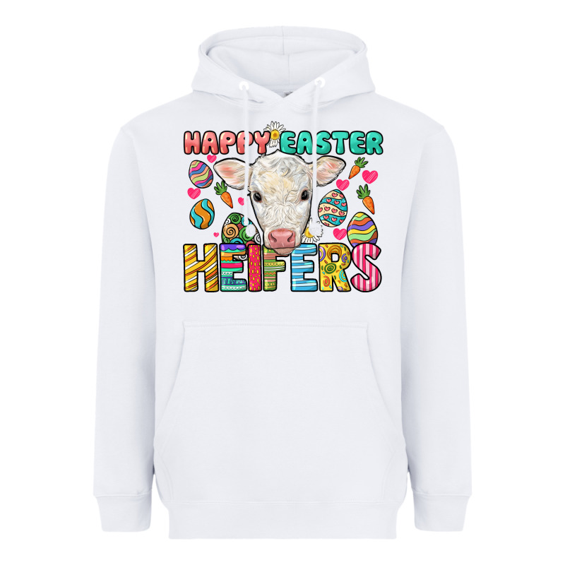Happy Easter Heifers Easter Day Heavyweight Hoodie by HowdyJamesFarm | Teevron