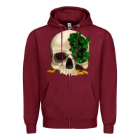 Burgundy St patrick's  skeleton Zipper Hoodie - Bettercallsaul