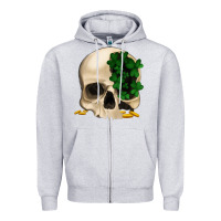 Heather Grey St patrick's  skeleton Zipper Hoodie - Bettercallsaul
