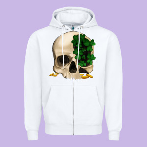 St Patrick's  Skeleton Zipper Hoodie Designed By Bettercallsaul