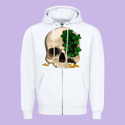 St Patrick's  Skeleton Zipper Hoodie Designed By Bettercallsaul