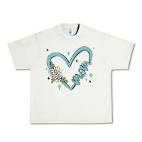 Pistachio mom with heart and flowers Urban Heavy Tee - MaliasSmallBusiness