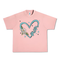 Salmon mom with heart and flowers Urban Heavy Tee - MaliasSmallBusiness