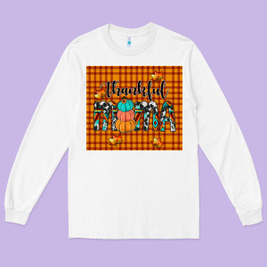 Thankful Tumbler Long Sleeve Tee Designed By Jahusdesignshop