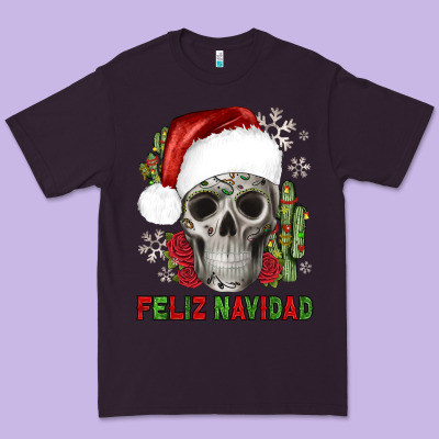 Feliz Navidad Skull Cactus Premium Tee Designed By Jahusdesignshop