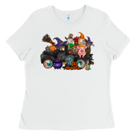 White halloween farm animals truck Ladies Tee - RacoonDesign