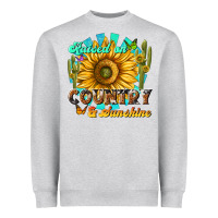 Heather Grey raised on country  sunshine Heavyweight Sweatshirt - NancyCooperArtShop