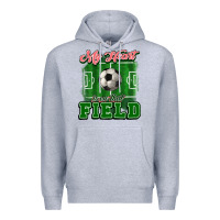 Heather Grey My heart is on that court Soccer Premium Hoodie - HowdyJamesFarm