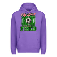 Purple My heart is on that court Soccer Premium Hoodie - HowdyJamesFarm