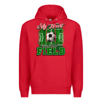 Red My heart is on that court Soccer Premium Hoodie - HowdyJamesFarm
