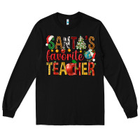 Black santas favorite teacher Long Sleeve Tee - NancyCooperArtShop