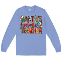 Colony Blue santas favorite teacher Long Sleeve Tee - NancyCooperArtShop