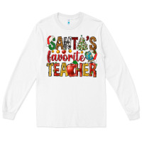 White santas favorite teacher Long Sleeve Tee - NancyCooperArtShop