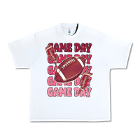 White game day football Urban Heavy Tee - MaliasSmallBusiness