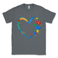 Charcoal Heather autism heart Classic Tee - MaliasSmallBusiness