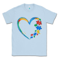 Dusty Blue autism heart Classic Tee - MaliasSmallBusiness