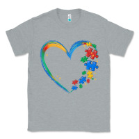 Heather Grey autism heart Classic Tee - MaliasSmallBusiness