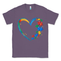 Lavender autism heart Classic Tee - MaliasSmallBusiness