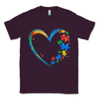 Plum autism heart Classic Tee - MaliasSmallBusiness