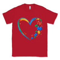 Red autism heart Classic Tee - MaliasSmallBusiness