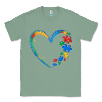 Sage autism heart Classic Tee - MaliasSmallBusiness