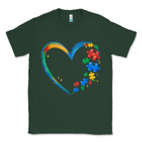 Sports Green autism heart Classic Tee - MaliasSmallBusiness