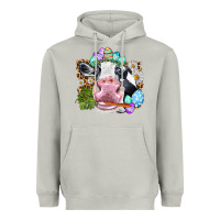 Moon Dust Happy Easter Cow with eggs Easter Day Heavyweight Hoodie - HowdyJamesFarm