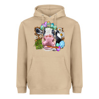 Mushroom Happy Easter Cow with eggs Easter Day Heavyweight Hoodie - HowdyJamesFarm