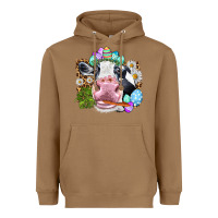 Toasted Coconut Happy Easter Cow with eggs Easter Day Heavyweight Hoodie - HowdyJamesFarm